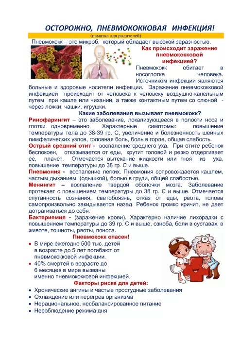Осторожно, пневмококковая инфекция!