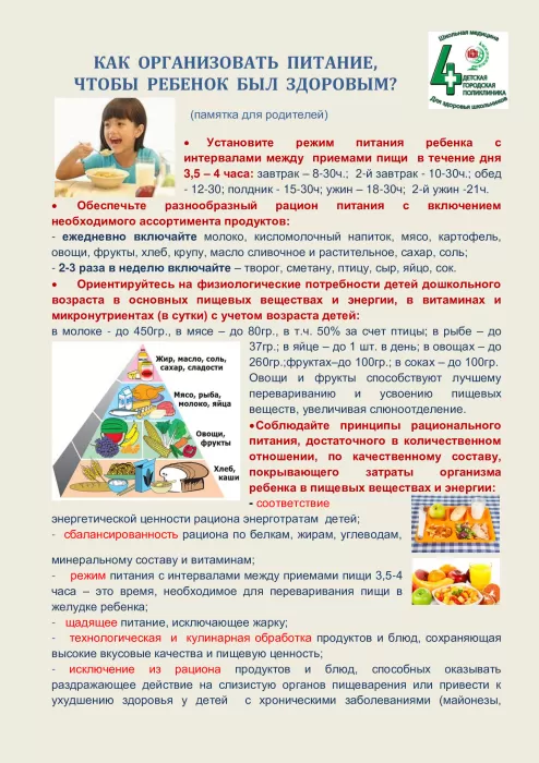 Как организовать питание ребенка!